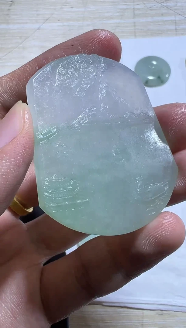 未镶嵌定制翡翠山水牌