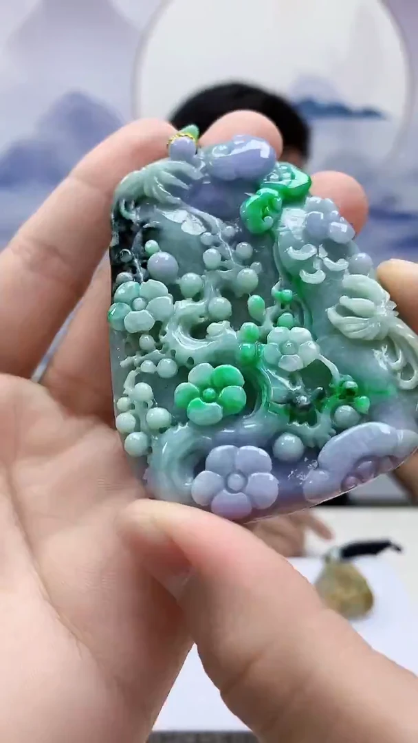 未镶嵌定制翡翠4917bb-毛货挂件94