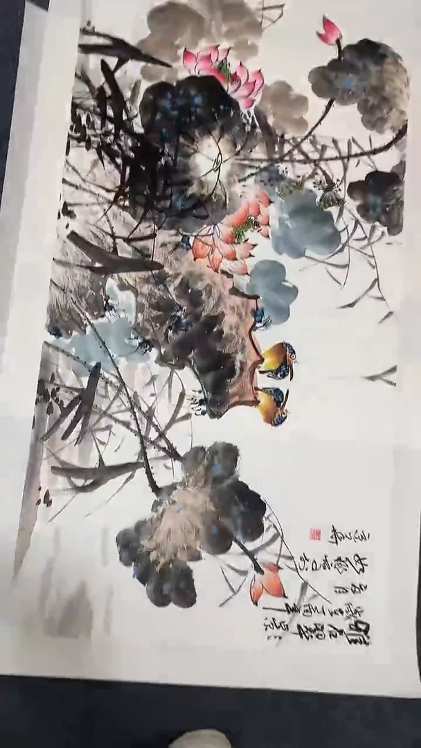 横款精品四尺花鸟，