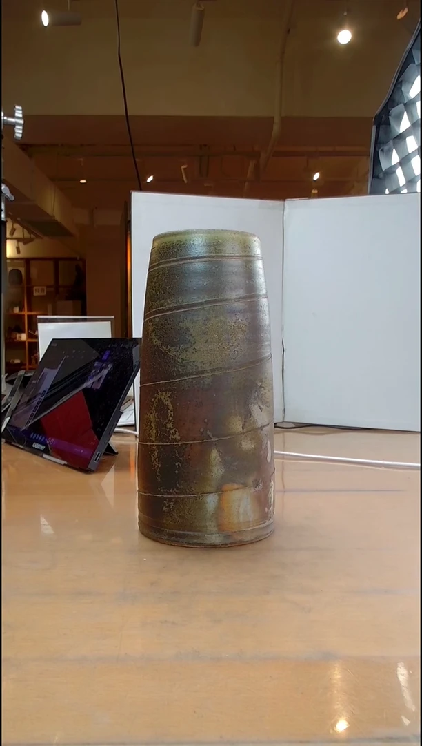 【闪购商品】稻谷壳日本备前烧竹笋型花器