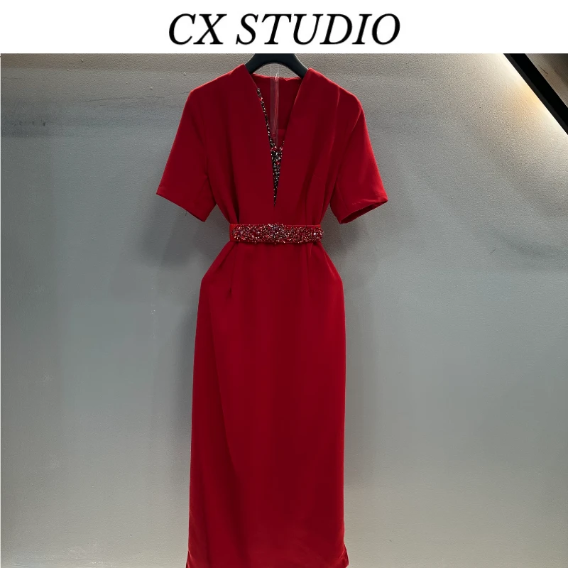 {短袖}编码44 经典收腰轻奢时尚春季连衣裙（定制女装）TG485