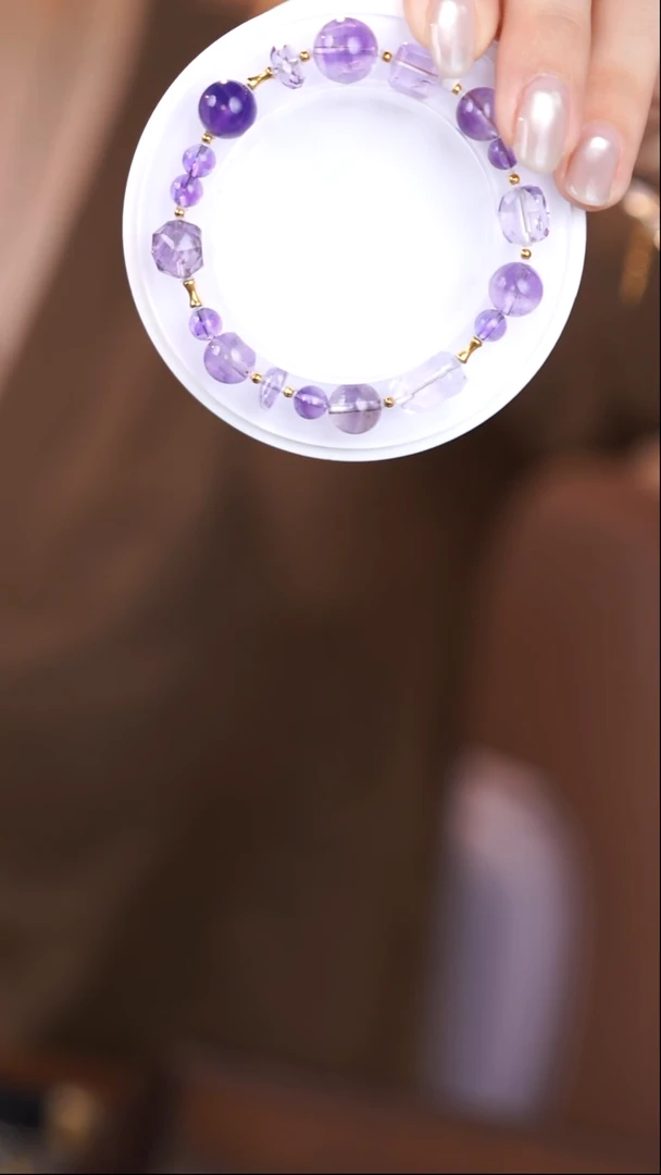 18K金镶嵌手链水晶@