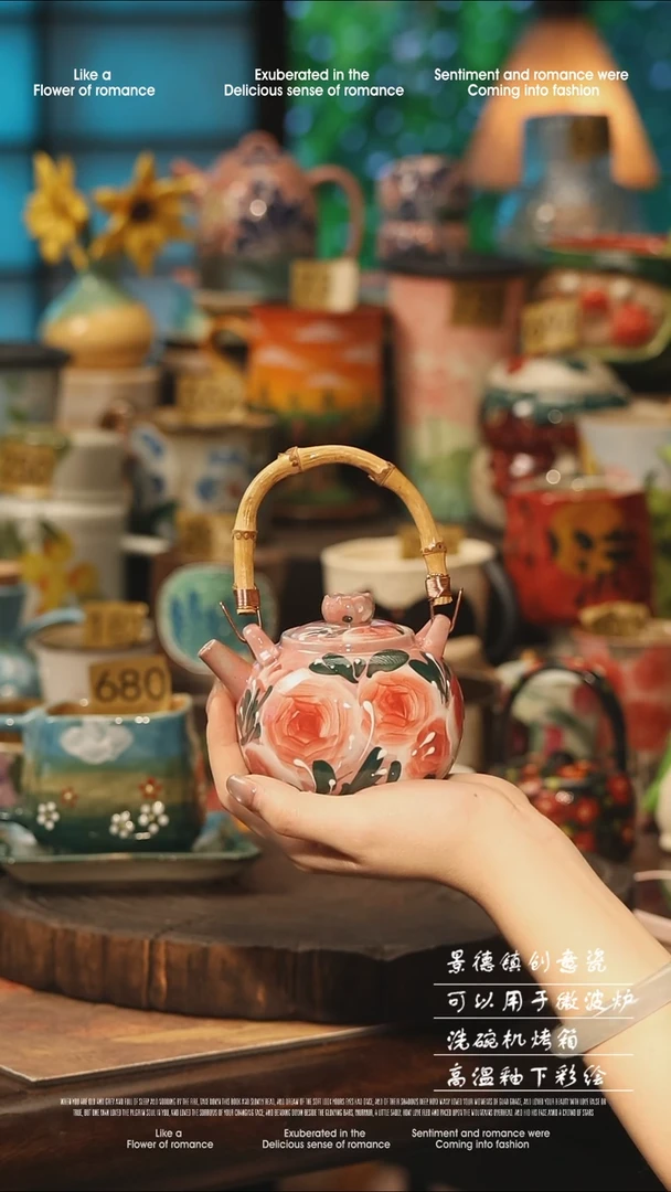 陶瓷景德镇高温釉下彩手工手绘款式