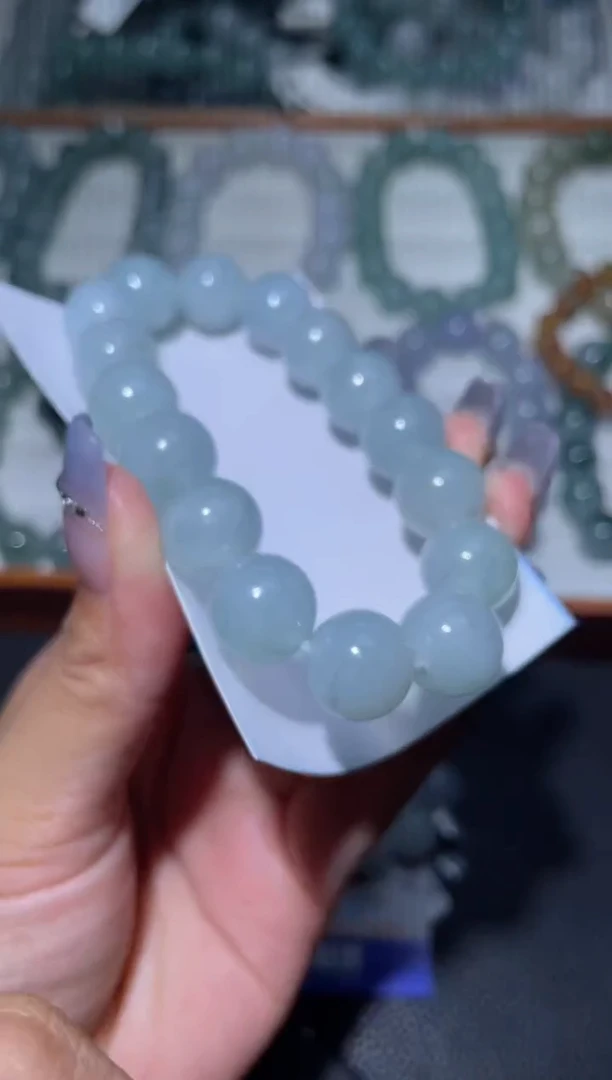 定制翡翠未镶嵌天然缅甸A货翡翠手串11