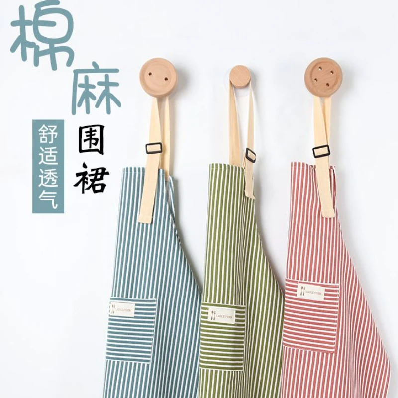 2025新式时尚简约围裙女家用厨房夏季工作服做饭围腰薄款