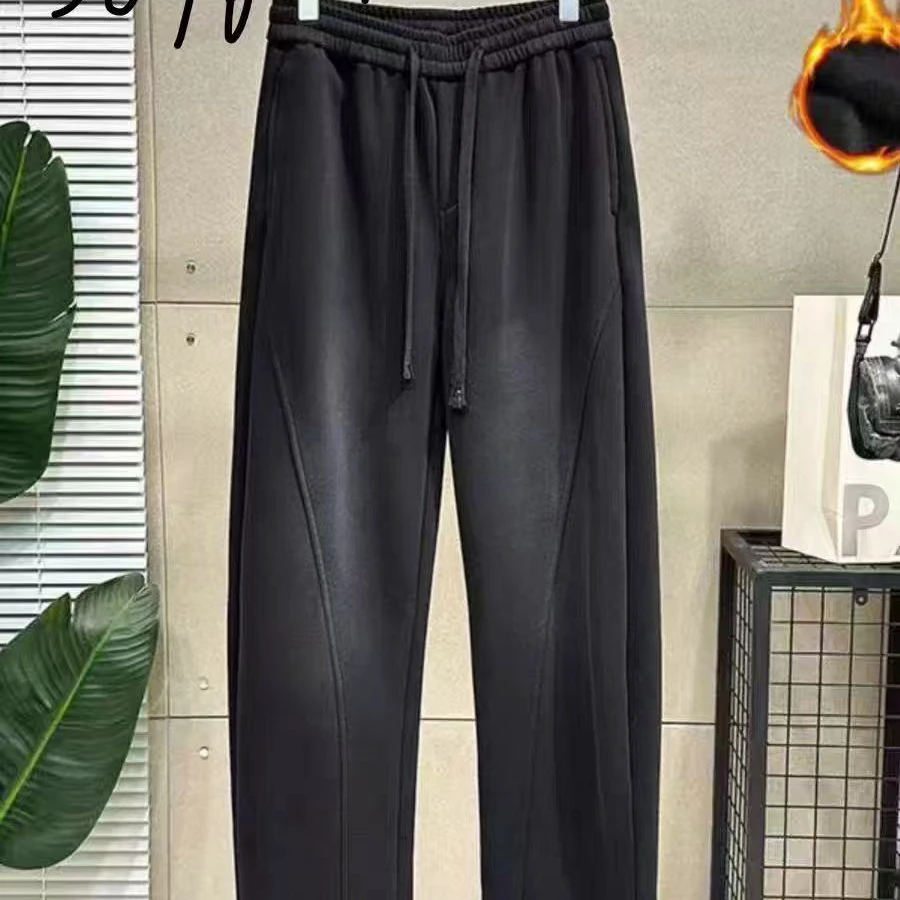 “Daying”5096-1加绒爆款渐变色直筒阔腿卫裤