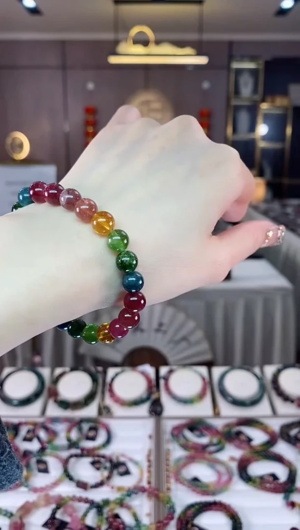 【闪购商品】碧玺单圈手串8mm+未镶嵌一物一证dan