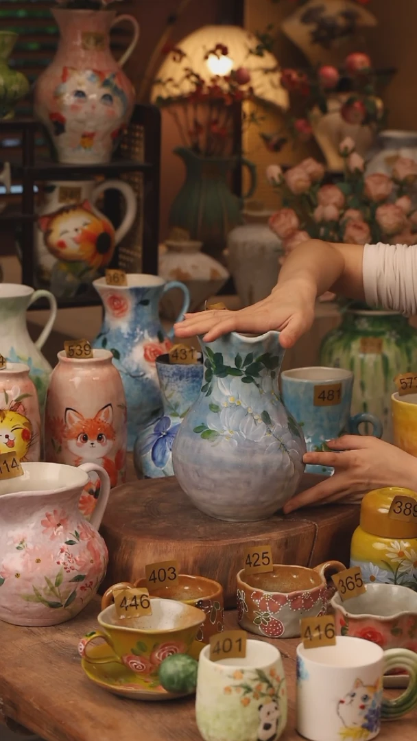 陶瓷景德镇设计师手作花器摆件侘寂风377