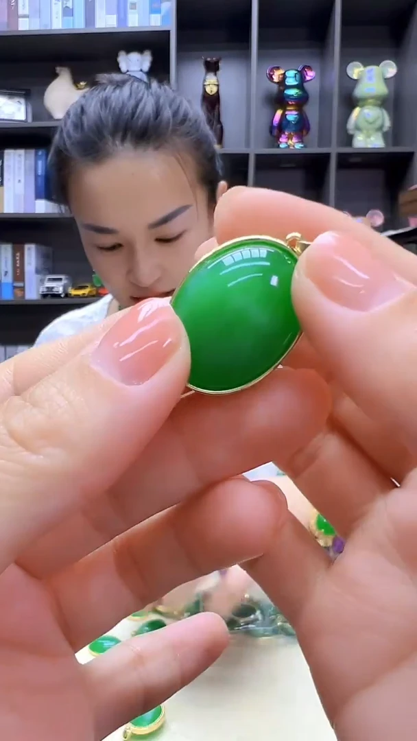翡翠14K金镶嵌颈饰丹丹diy劲饰