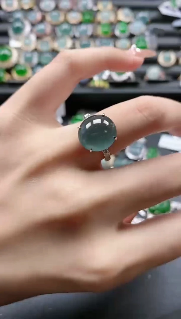 【闪购商品】翡翠戒指银S925镶嵌54511