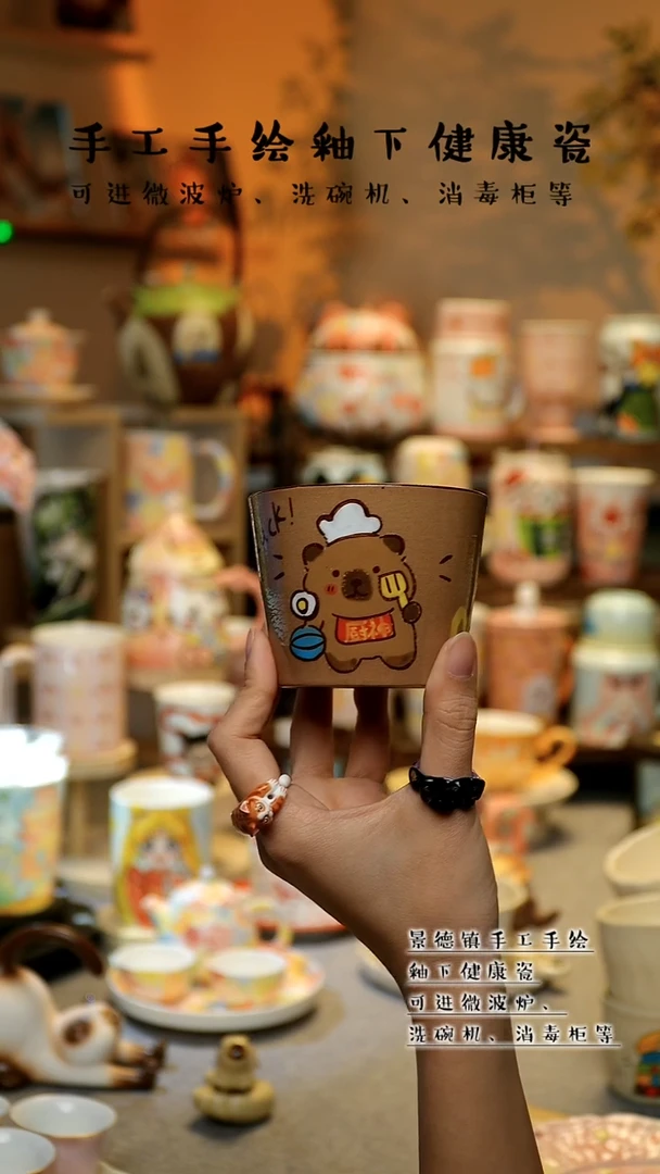 【闪购商品】杯陶瓷景德镇高温釉下彩&A033