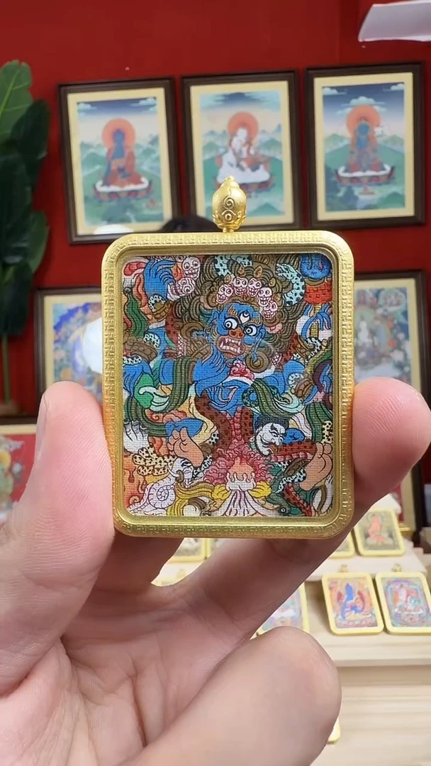 吊坠黑老师-热贡纯手绘-毛毛