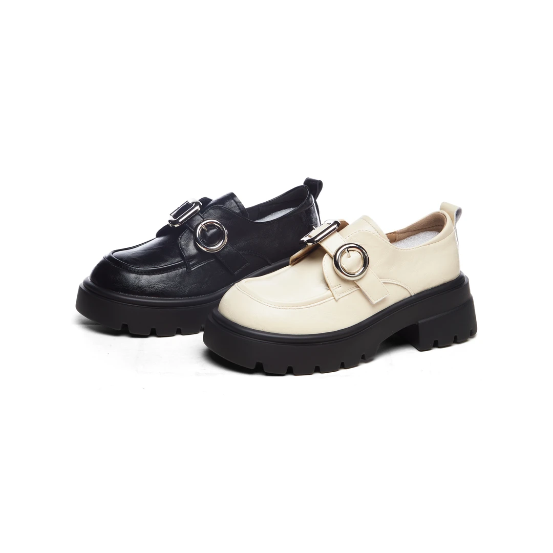 厚底乐福单鞋女夏季新款时尚复古英伦风增高jk小皮鞋乐福鞋 1106