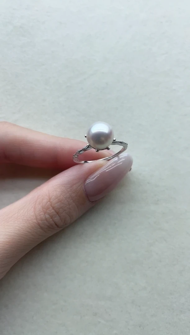 银S925镶嵌海水珍珠戒指53