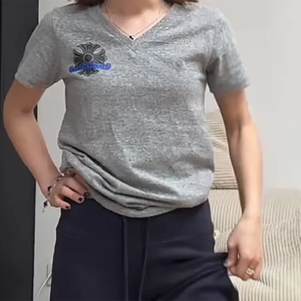 【机场克罗】夏季新款百搭休闲灰色短袖TC5533