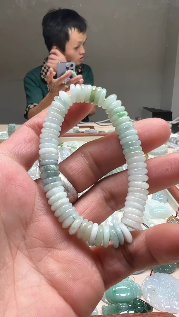 吊坠(不含链)未镶嵌翡翠天然翡翠A货送子平安扣手串