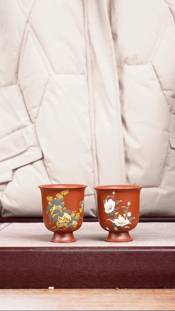 紫砂花盆甘*主人杯看图发两个各一只