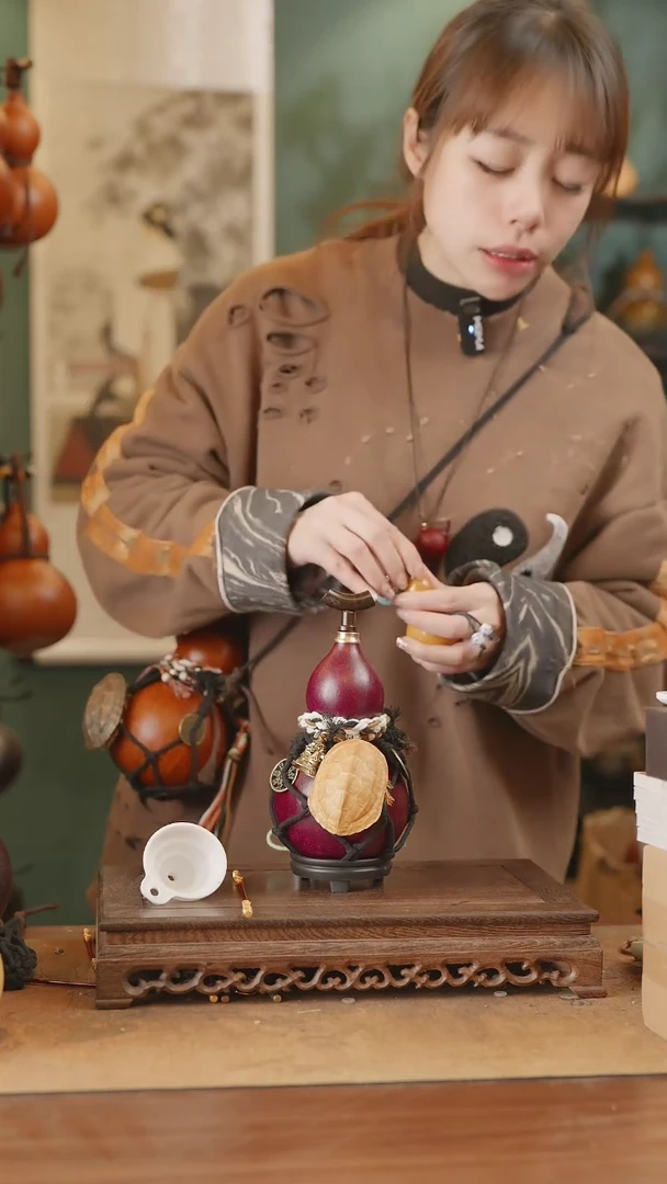 【闪购商品】117号精品天然大漆工艺防渗内胆酒葫芦~