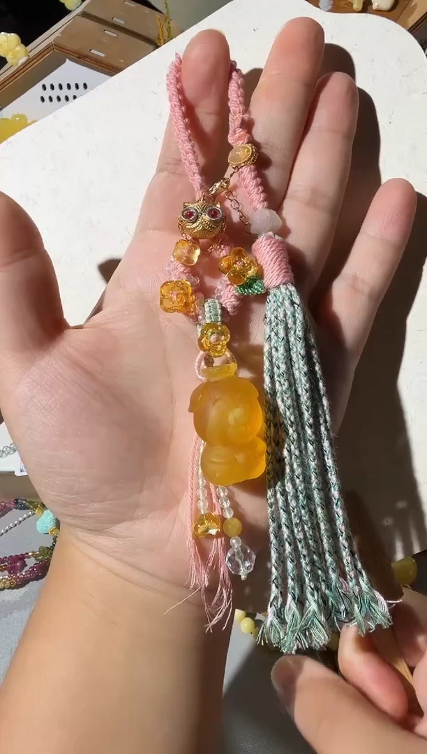 琥珀吊坠(不含链)未镶嵌琥珀手机挂包挂