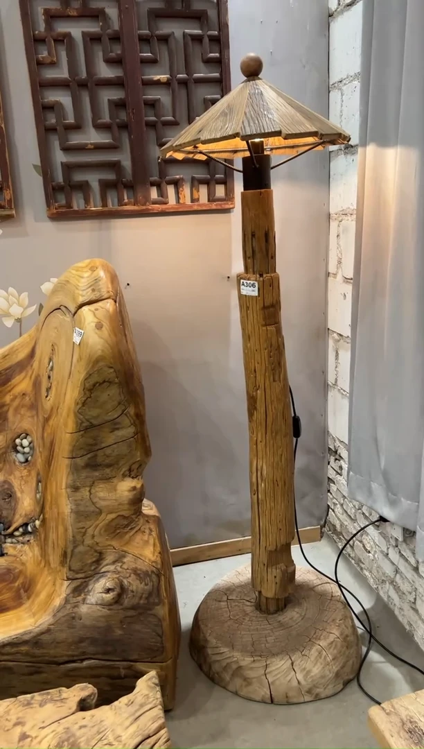 木（非红木类）落地灯