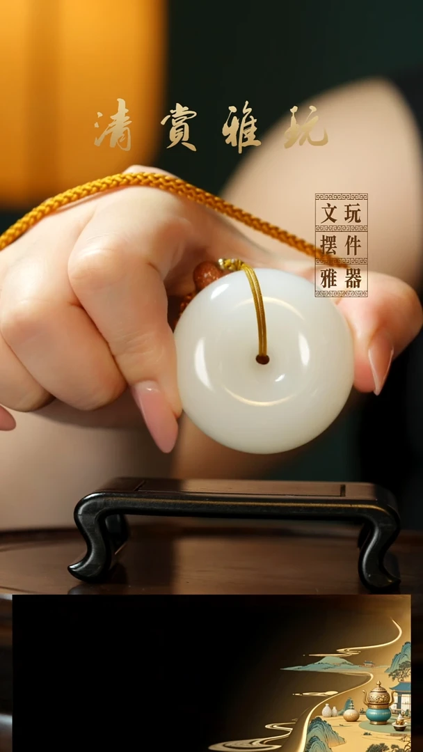 玉《平安扣》手把件摆件