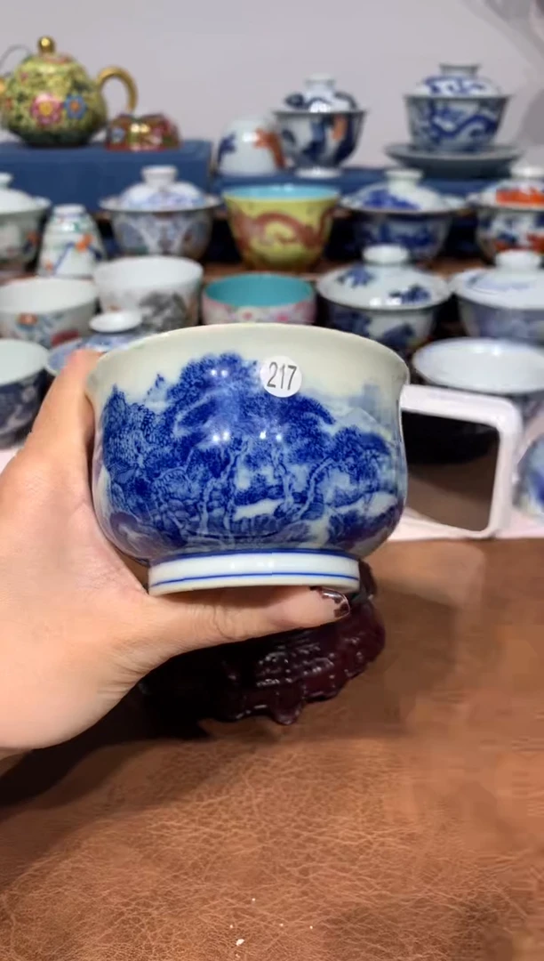 【闪购商品】摆件217青花山水单杯发发发发发发