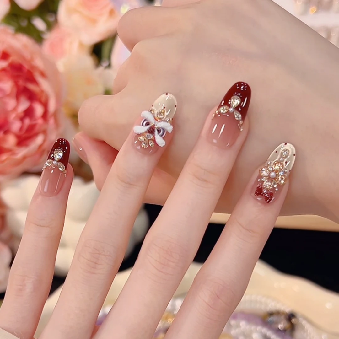 【流光溢彩】手工猫眼穿戴甲美甲贴片可拆卸指甲贴片10片装