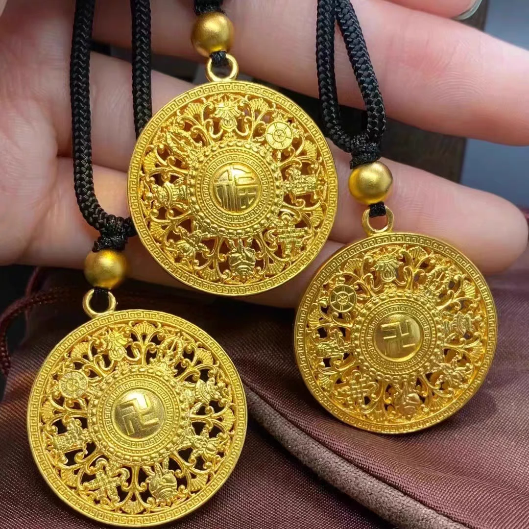 铜合金吊坠 【高端定制】八宝罗盘吊坠佛家真言传承