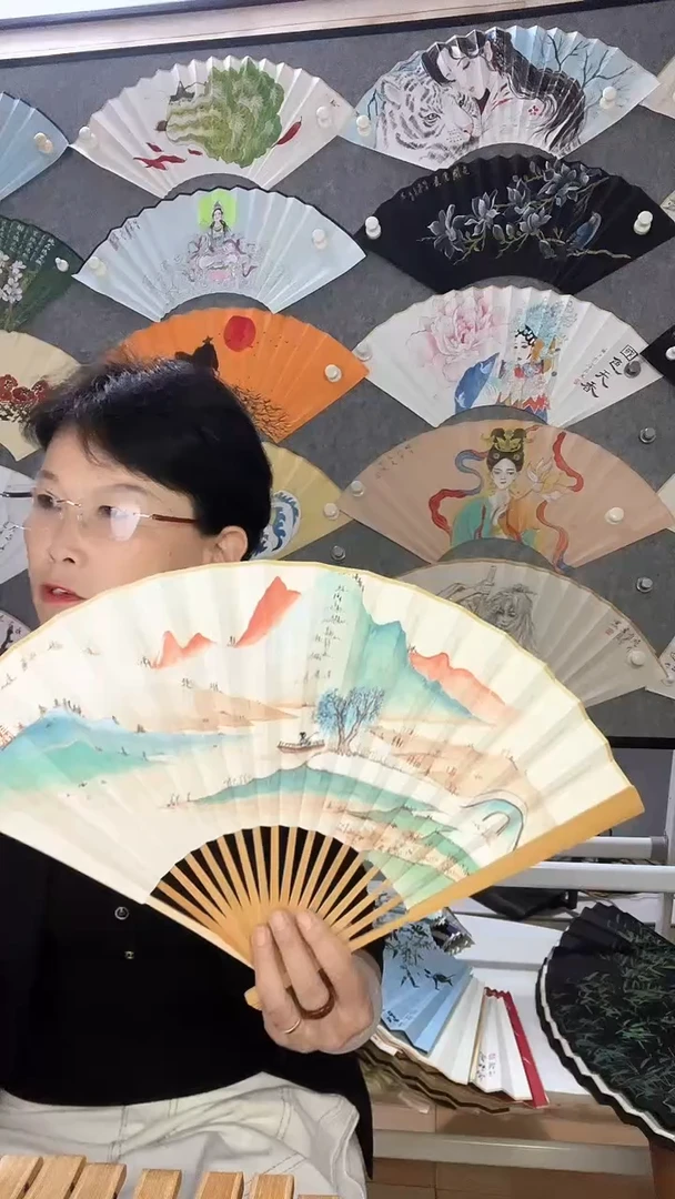 扇子九寸十八方玉竹折扇