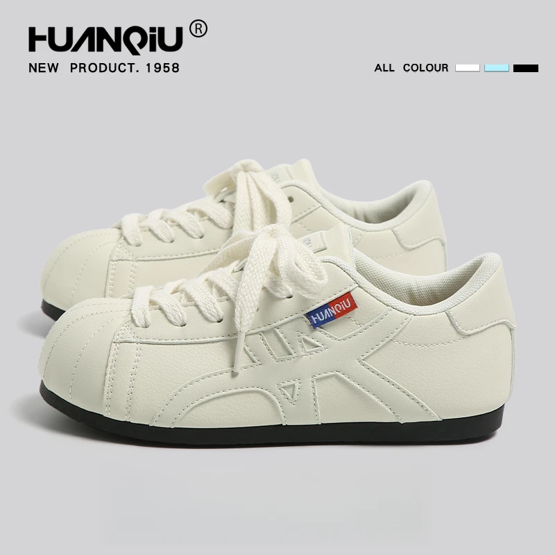 环球小白鞋厚底女鞋2025冬季新款软底防滑德训鞋百搭小众休闲板鞋