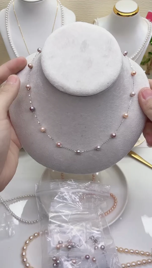 项链未镶嵌淡水珍珠6mm糖果满天星2