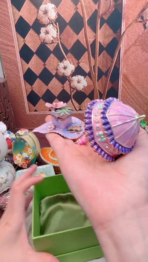 锌合金珐琅彩首饰盒摆件默认微瑕不退不换～