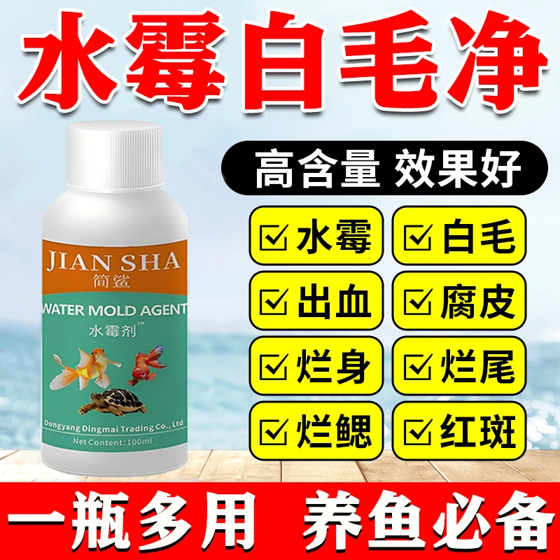 观赏鱼用水霉剂观赏鱼水霉烂身烂尾兰寿白毛白点蒙眼鱼缸必备用品