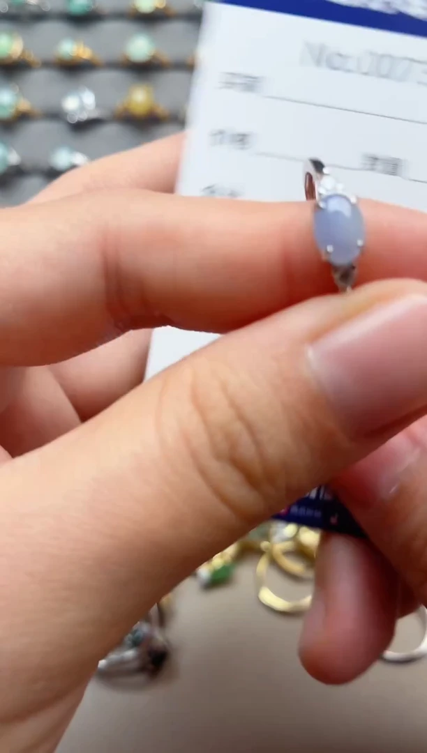 银S925镶嵌戒指翡翠1