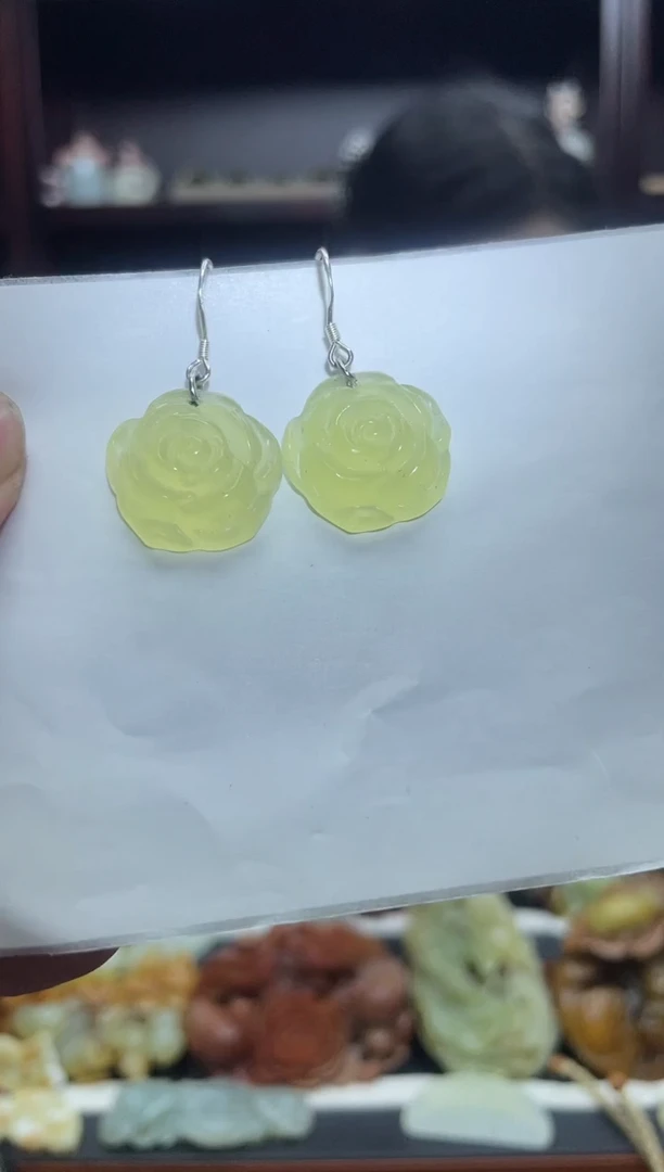 岫玉银S925镶嵌耳饰多样性发货*拍一发一