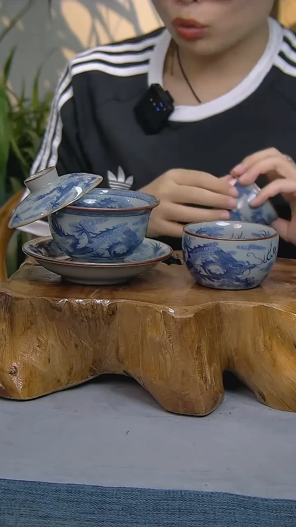 2件套陶瓷茶具老陶泥开片纹