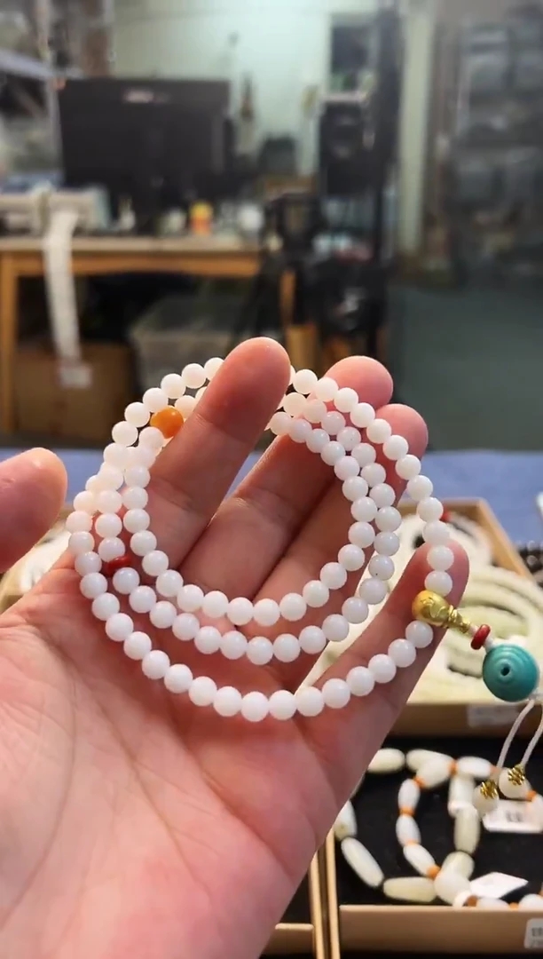 未镶嵌手串和田玉6+108