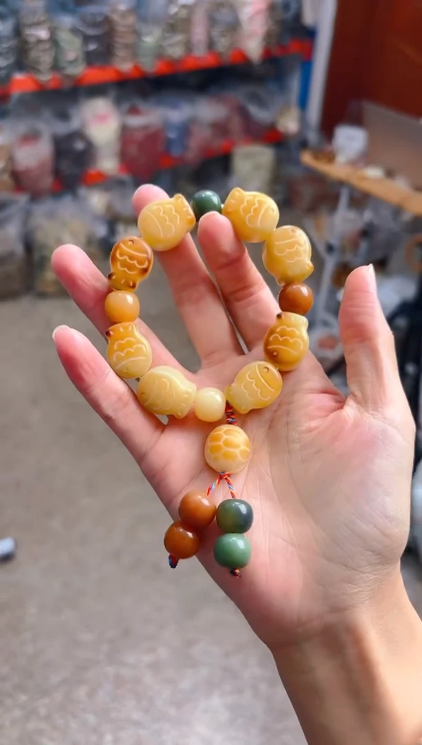 吊坠菩提根/象牙果年年有鱼单圈