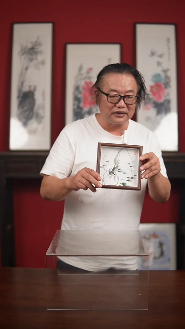 国画手绘-6寸摆台庆云作品