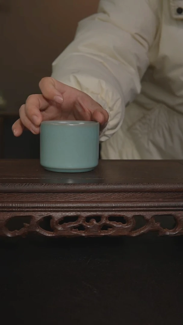 摆件瓷仿古手工扳指杯