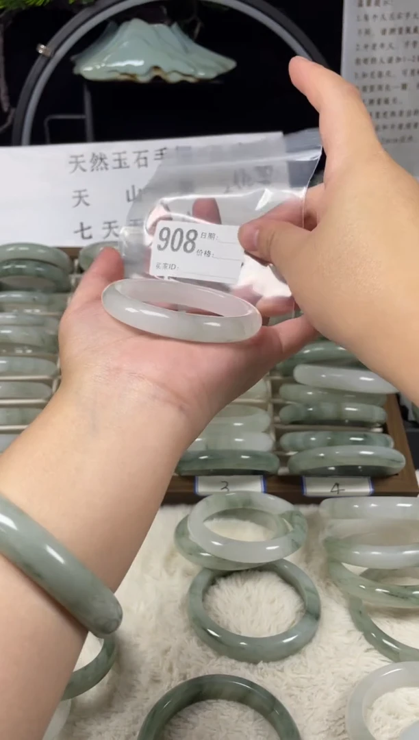 未镶嵌手镯石英质玉（天山翠）908