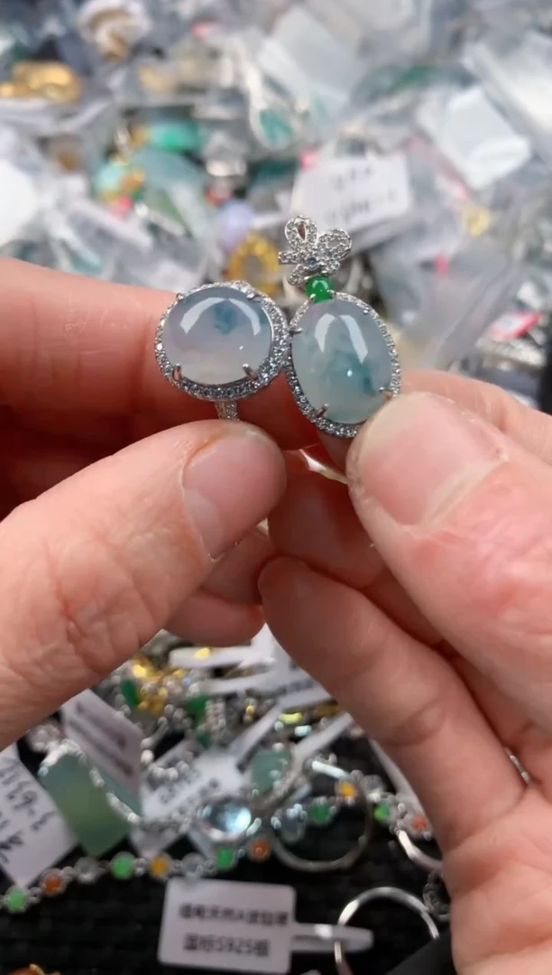 银S925镶嵌戒指翡翠2                     9