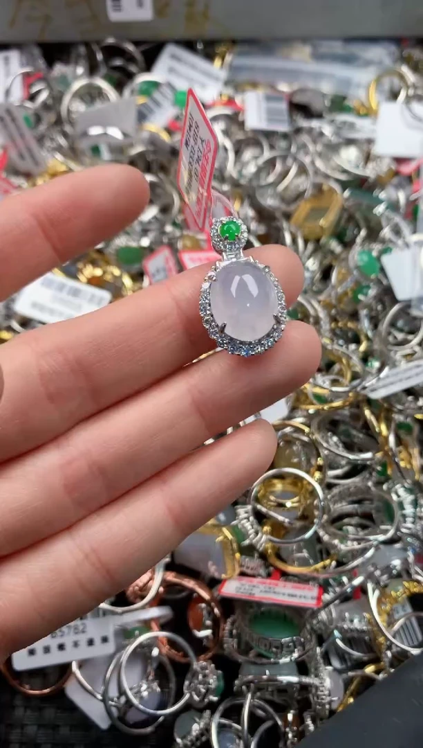 银S925镶嵌戒指翡翠333   4