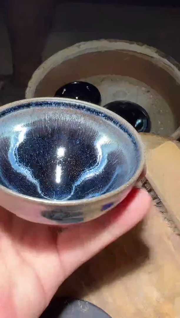 茶盏8叶明龙窑柴烧开窑360