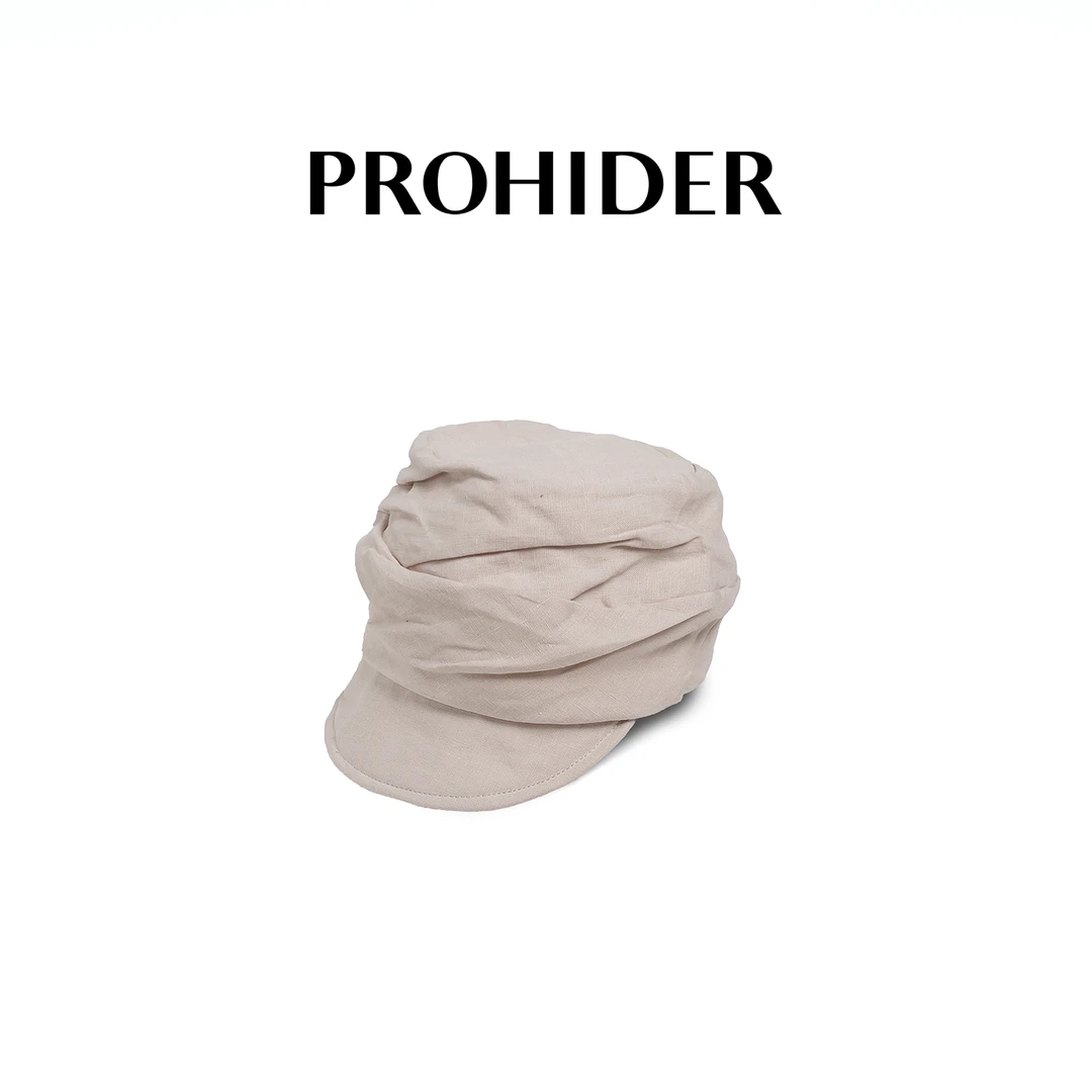 PRO HIDER韩系百搭亚麻扭扭报童帽
