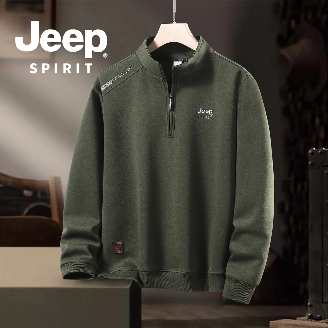 JEEPSPIRIT吉普新款男士秋冬套头休闲宽松百搭潮流长袖保暖卫衣