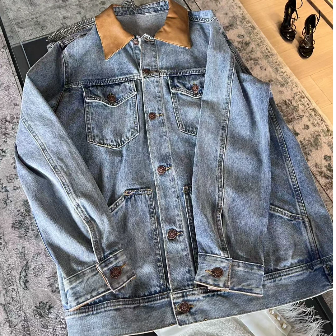 牛仔外套春秋蓝色休闲复古水洗24
