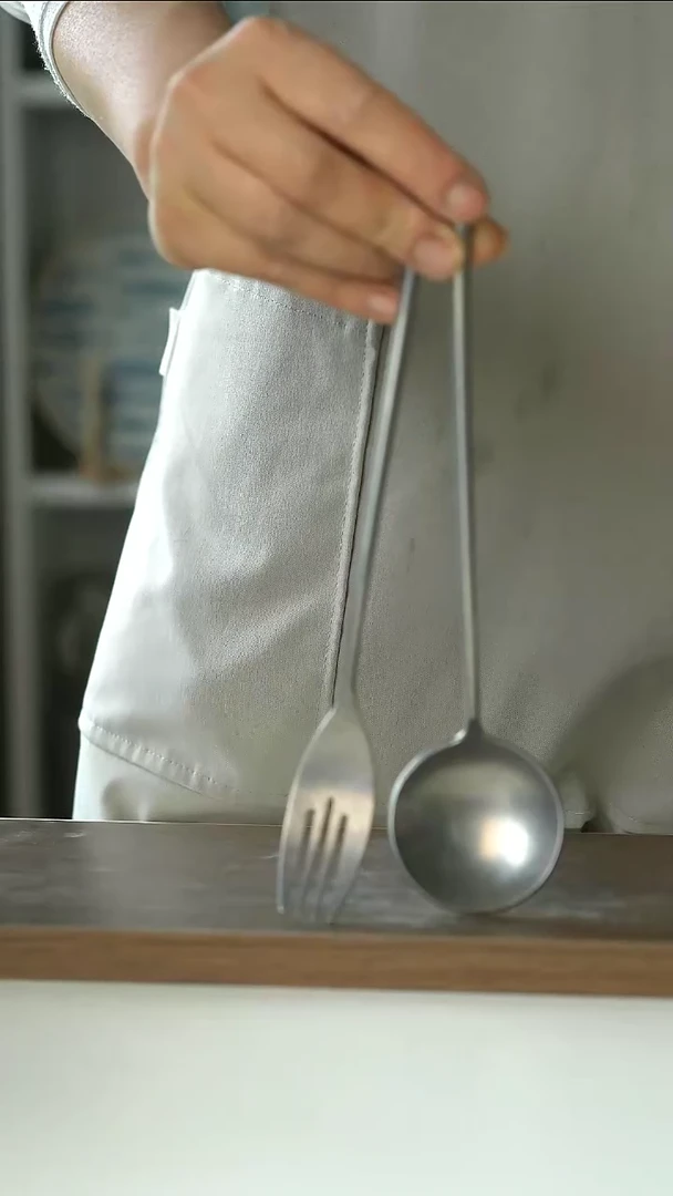 陶瓷雪花复古银勺叉组合@4-2@