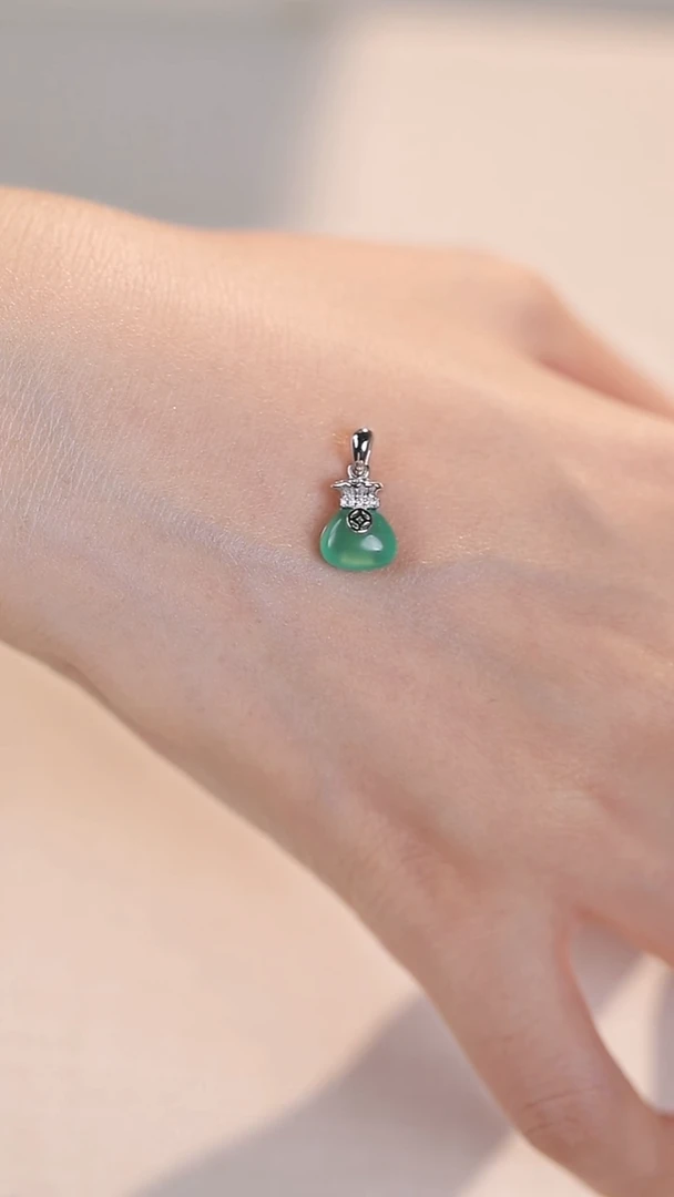 银S925镶嵌吊坠(不含链)玛瑙/玉髓 【无包装】