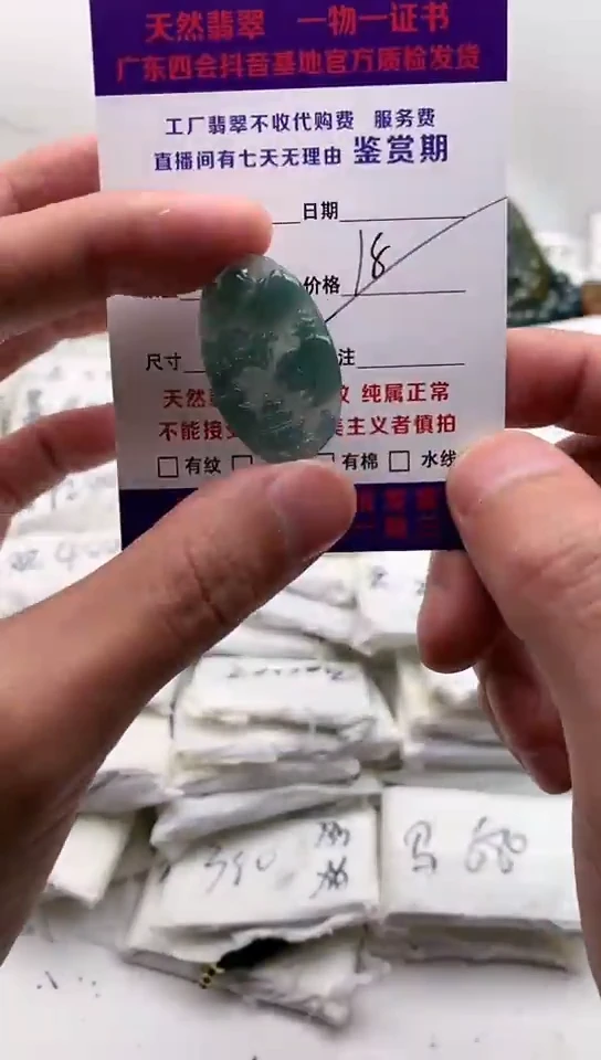 翡翠未镶嵌颈饰山水牌【品质一般介意慎拍】